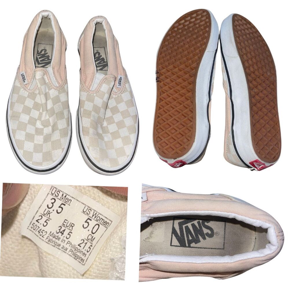 Vans Checkered Slip on Unisex Youth Kids Sneakers Size 3.5 Skater Streetwear